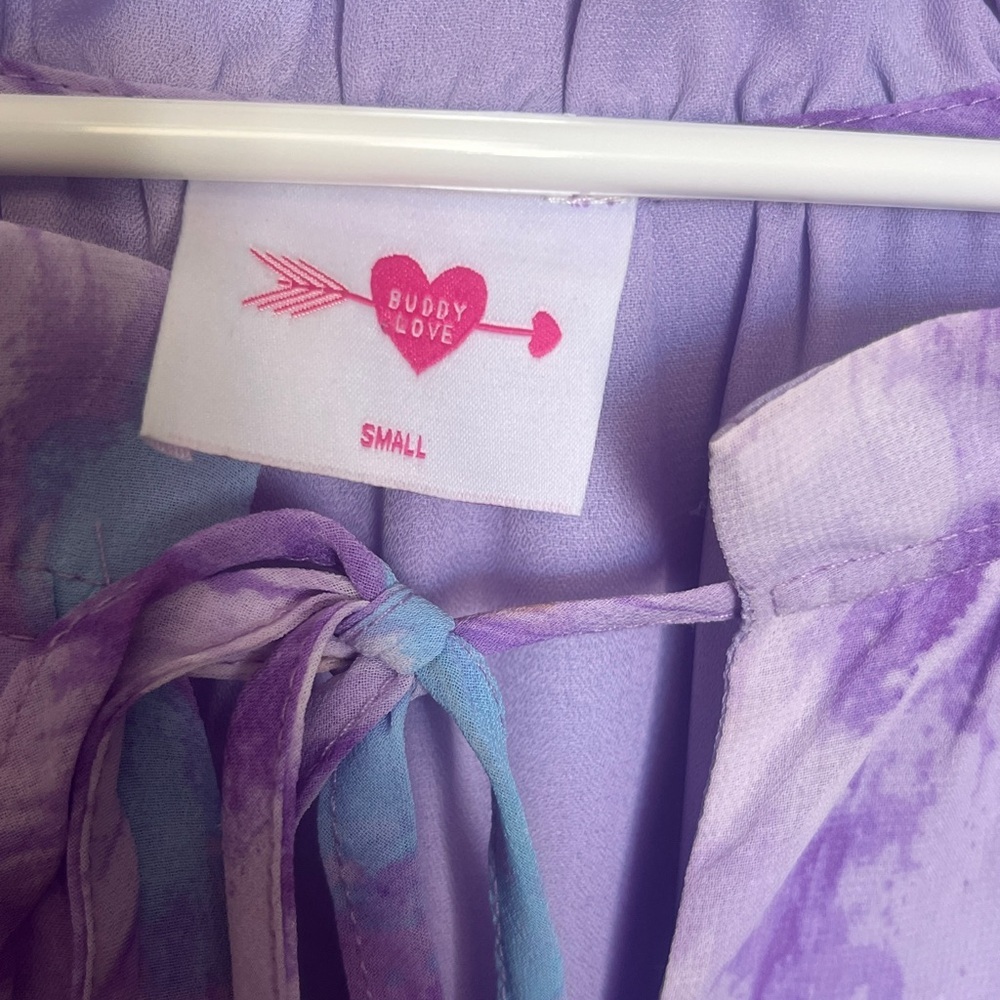 Buddy Love Lavender and Blue Long Sleeve Dress - Picture 4 of 5